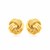 Small Ridged Love Knot Earring in 14k Yellow Gold