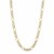 14k Yellow Gold White Pave High Polish Modern Lite Figaro Chain (9.50 mm)