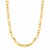 Rounded Rectangular Link Necklace with Textured Round Links in 14k Yellow Gold