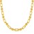 Rounded Rectangular Link Necklace with Textured Round Links in 14k Yellow Gold