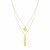 14k Yellow Gold 18 inch Two Strand Necklace with Circle and Bar Pendants