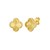 14K Yellow Gold Radiating Clover Earrings