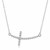 Curved Cross Diamond Studded Necklace in 14k White Gold (.21cttw)