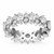 Floral Round Diamond Eternity Ring in 14k White Gold