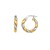 14K Two Tone Gold Twist Hoop Earrings (2.5x15 mm)