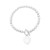 Sterling Silver Rhodium Plated Bead Toggle Heart Bracelet