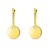 14k Yellow Gold Huggie Style Hoop Earrings with Circle Drops