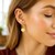 14k Yellow Gold Huggie Style Hoop Earrings with Circle Drops