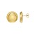 14K Yellow Gold Polished Button Stud Earrings