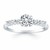 Shared Prong Accent Diamond Engagement Ring in 14k White Gold