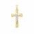 14k Two Tone Gold High Polish Diamond Cut Cross Pendant