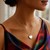 14k Yellow Gold High Polish Heart Pearl Paste Necklace