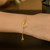 Adjustable Bracelet with Shiny Open Heart in 14k Yellow Gold (1.00 mm)