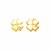 14k Yellow Gold Polished Four Leaf Clover Earrings with Diamonds(7mm)