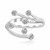 Branch Like Toe Ring with White Cubic Zirconia in Rhodium Finished Sterling Silver