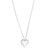 Sterling Silver Rhodium Plated Large Puffed Heart Long Necklace
