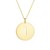 14K Yellow Gold Disc Initial I Pendant