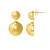Sterling Silver Yellow Gold Plated Puffed Round Double Button Drop Earrings