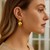 Sterling Silver Yellow Gold Plated Puffed Round Double Button Drop Earrings