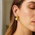Sterling Silver Yellow Gold Plated Puffed Round Double Button Drop Earrings