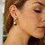 Sterling Silver Yellow Gold Plated Puffed Round Double Button Drop Earrings