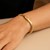 14K Yellow Gold Polished Venetian Link Diamond Cuff Bracelet