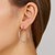 14K White Gold Hexagon Hoop Rounded Edge Earrings