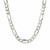 Classic Rhodium Plated Figaro Chain in 925 Sterling Silver (5.40 mm)