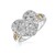 Filigree Heart Ring with Diamonds in Sterling Silver and 14k Yellow Gold