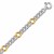 Diamond Cut Gourmette Chain Rhodium Plated Bracelet in 18K Yellow Gold and Sterling Silver