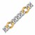 Diamond Cut Gourmette Chain Rhodium Plated Bracelet in 18K Yellow Gold and Sterling Silver