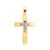 Crystal Embellished Crucifix Pendant in 14K Yellow Gold