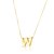 14K Yellow Gold Yours Truly Block Letter Initial W Necklace
