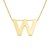 14K Yellow Gold Yours Truly Block Letter Initial W Necklace