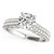 14k White Gold Pronged Round Diamond Antique Style Engagement Ring (1 1/3 cttw)