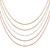 5-Strand Box Style Chain Necklace in Multi Color Sterling Silver