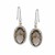 Oval Smokey Quartz Diamond Accented Drop Earrings in 18K Yellow Gold and Sterling Silver 