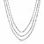 Sterling Silver 16 inch Three Strand Necklace with Polished Ovals