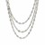 Sterling Silver 16 inch Three Strand Necklace with Polished Ovals