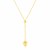 14k Yellow Gold Lariat Style Necklace with Heart