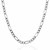 Solid Figaro Chain in 14k White Gold (4.6mm)
