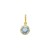 14K Yellow Gold Round Aqua Charm Pendant