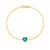 14K Yellow Gold Blue Topaz Heart Bracelet (1.50 mm)