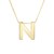 14K Yellow Gold Yours Truly Block Letter Initial N Necklace
