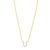 14K Yellow Gold Mini Diamond U Initial Pendant Necklace