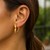 14k Yellow Gold Heart Huggie Hoops