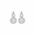 Earrings with Circle and Teardrop Motif with Cubic Zirconia in Sterling Silver