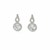 Earrings with Circle and Teardrop Motif with Cubic Zirconia in Sterling Silver