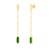 14K Yellow Gold Hexagon Malachite Drop Earrings