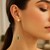 14K Yellow Gold Hexagon Malachite Drop Earrings
